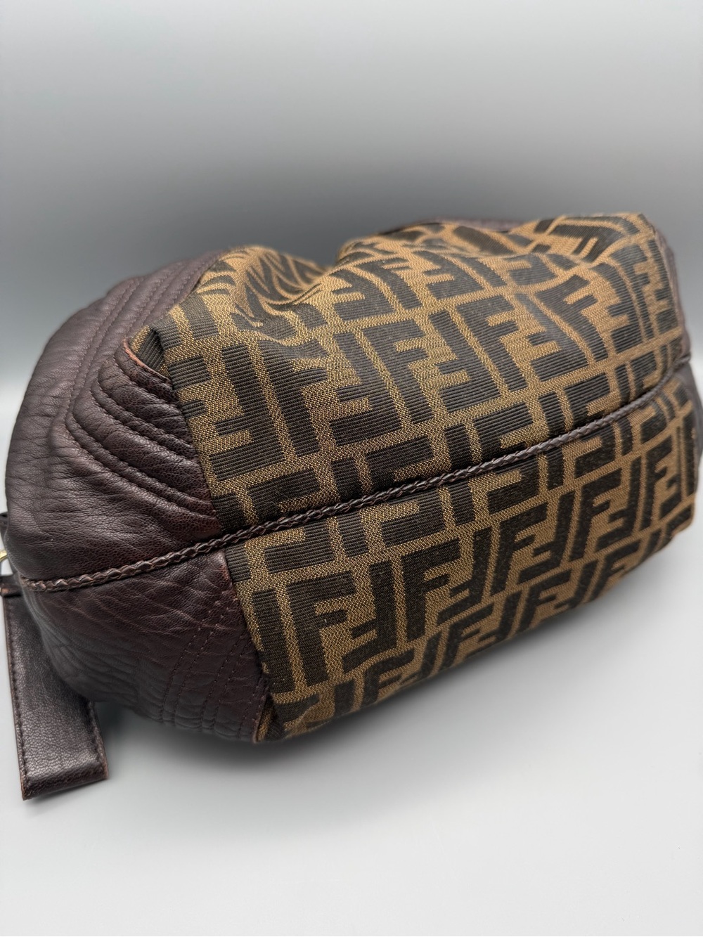❌SOLD❌Fendi Mini Spy Bag - Brown Zucca Canvas & Leather Top-Handle Bag - Picture 3 of 7